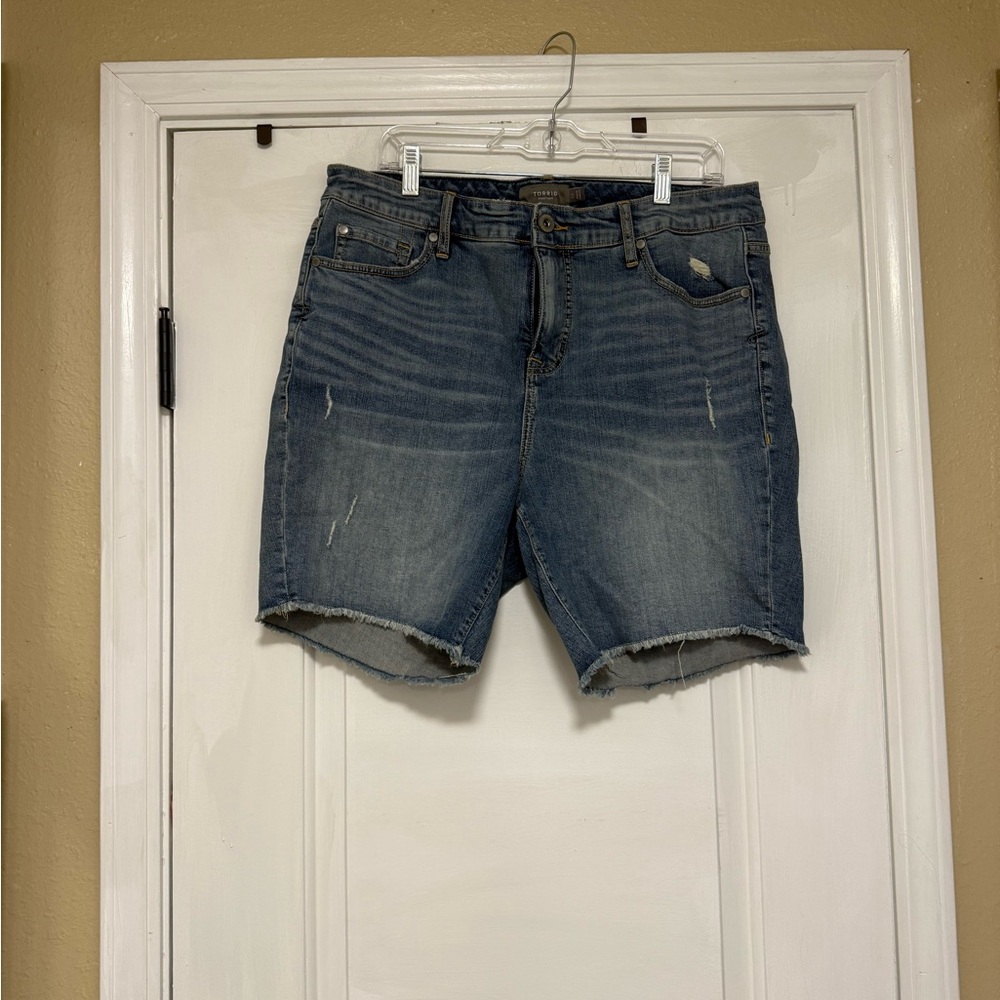 Distressed Torrid Denim Shorts